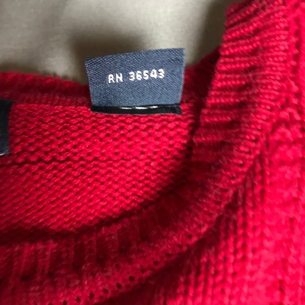 IZOD Mens Red Textured Grid Crewneck Cotton Pullover Sweater L RN36543 PC-772 - Picture 6 of 10